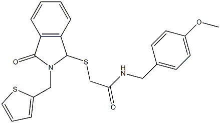 N-(4-methoxybenzyl)-2-{[3-oxo-2-(2-thienylmethyl)-2,3-dihydro-1H-isoindol-1-yl]sulfanyl}acetamide Structure