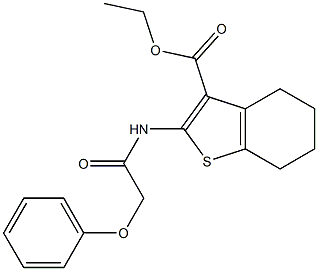 ethyl 2-[(2-phenoxyacetyl)amino]-4,5,6,7-tetrahydrobenzo[b]thiophene-3-carboxylate 구조식 이미지