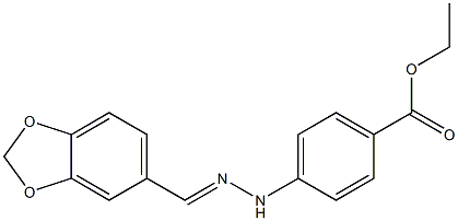 ethyl 4-[2-(1,3-benzodioxol-5-ylmethylidene)hydrazino]benzoate Structure