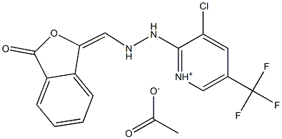 3-chloro-2-(2-{[3-oxo-2-benzofuran-1(3H)-yliden]methyl}hydrazino)-5-(trifluoromethyl)pyridinium acetate Structure