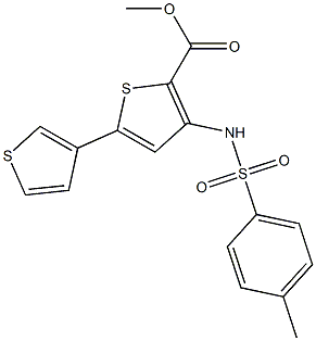 methyl 3-{[(4-methylphenyl)sulfonyl]amino}-5-(3-thienyl)thiophene-2-carboxylate 구조식 이미지