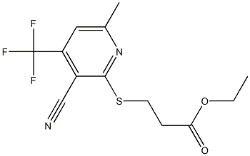 ethyl 3-{[3-cyano-6-methyl-4-(trifluoromethyl)-2-pyridinyl]sulfanyl}propanoate 구조식 이미지