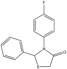 3-(4-fluorophenyl)-2-phenyl-1,3-thiazolan-4-one 구조식 이미지