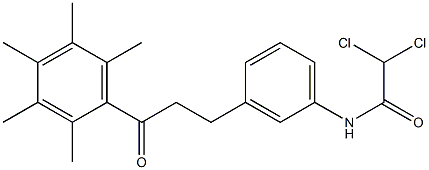 N1-{3-[3-oxo-3-(2,3,4,5,6-pentamethylphenyl)propyl]phenyl}-2,2-dichloroacetamide Structure