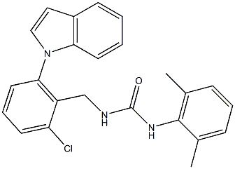 N-[2-chloro-6-(1H-indol-1-yl)benzyl]-N'-(2,6-dimethylphenyl)urea 구조식 이미지