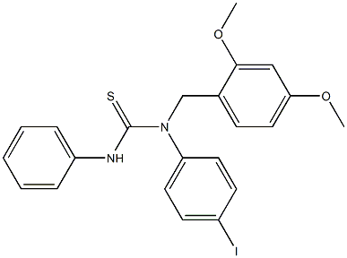 N-(2,4-dimethoxybenzyl)-N-(4-iodophenyl)-N'-phenylthiourea Structure
