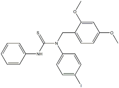 N-(2,4-dimethoxybenzyl)-N-(4-iodophenyl)-N'-phenylthiourea 구조식 이미지