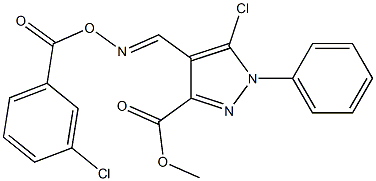 methyl 5-chloro-4-({[(3-chlorobenzoyl)oxy]imino}methyl)-1-phenyl-1H-pyrazole-3-carboxylate Structure