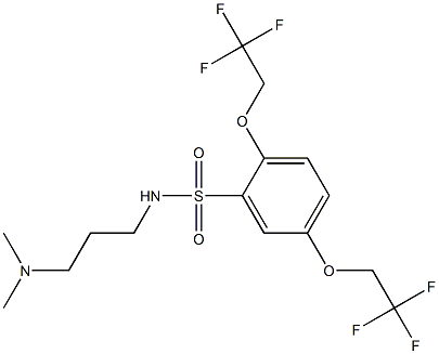 N1-[3-(dimethylamino)propyl]-2,5-di(2,2,2-trifluoroethoxy)benzene-1-sulfonamide 구조식 이미지