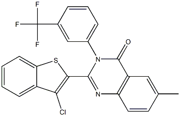 2-(3-chlorobenzo[b]thiophen-2-yl)-6-methyl-3-[3-(trifluoromethyl)phenyl]-3, 4-dihydroquinazolin-4-one Structure