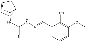 N1-bicyclo[2.2.1]hept-2-yl-2-(2-hydroxy-3-methoxybenzylidene)hydrazine-1-carbothioamide 구조식 이미지