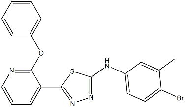 N2-(4-bromo-3-methylphenyl)-5-(2-phenoxy-3-pyridyl)-1,3,4-thiadiazol-2-amine 구조식 이미지