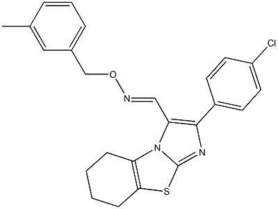 2-(4-chlorophenyl)-5,6,7,8-tetrahydroimidazo[2,1-b][1,3]benzothiazole-3-carbaldehyde O-(3-methylbenzyl)oxime Structure