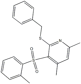 2-(benzylsulfanyl)-4,6-dimethyl-3-[(2-methylphenyl)sulfonyl]pyridine Structure