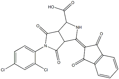 5-(2,4-dichlorophenyl)-3-(1,3-dioxo-1,3-dihydro-2H-inden-2-yliden)-4,6-dioxooctahydropyrrolo[3,4-c]pyrrole-1-carboxylic acid 구조식 이미지