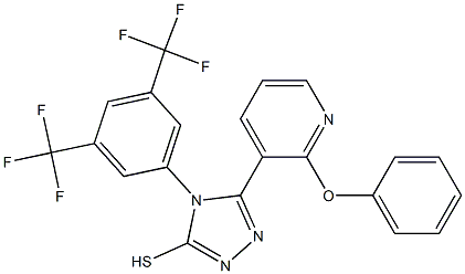 4-[3,5-di(trifluoromethyl)phenyl]-5-(2-phenoxy-3-pyridyl)-4H-1,2,4-triazole-3-thiol Structure