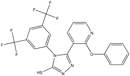 4-[3,5-di(trifluoromethyl)phenyl]-5-(2-phenoxy-3-pyridyl)-4H-1,2,4-triazole-3-thiol 구조식 이미지