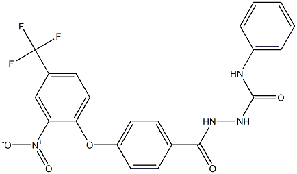 2-{4-[2-nitro-4-(trifluoromethyl)phenoxy]benzoyl}-N-phenyl-1-hydrazinecarboxamide 구조식 이미지