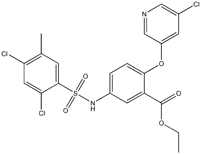 ethyl 2-[(5-chloro-3-pyridyl)oxy]-5-{[(2,4-dichloro-5-methylphenyl)sulfonyl]amino}benzoate 구조식 이미지