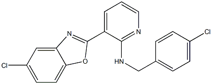 N-[3-(5-chloro-1,3-benzoxazol-2-yl)-2-pyridinyl]-N-(4-chlorobenzyl)amine Structure