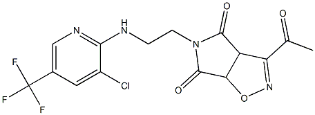 3-acetyl-5-(2-{[3-chloro-5-(trifluoromethyl)-2-pyridinyl]amino}ethyl)-3aH-pyrrolo[3,4-d]isoxazole-4,6(5H,6aH)-dione 구조식 이미지