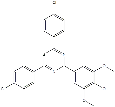 2,6-di(4-chlorophenyl)-4-(3,4,5-trimethoxyphenyl)-4H-1,3,5-thiadiazine 구조식 이미지