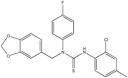 N-(1,3-benzodioxol-5-ylmethyl)-N'-(2-chloro-4-methylphenyl)-N-(4-fluorophenyl)thiourea Structure