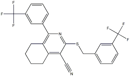 3-{[3-(trifluoromethyl)benzyl]sulfanyl}-1-[3-(trifluoromethyl)phenyl]-5,6,7,8-tetrahydro-4-isoquinolinecarbonitrile Structure