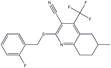 2-[(2-fluorobenzyl)sulfanyl]-6-methyl-4-(trifluoromethyl)-5,6,7,8-tetrahydro-3-quinolinecarbonitrile Structure