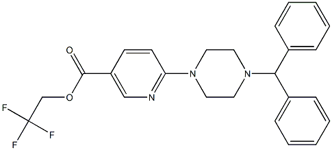 2,2,2-trifluoroethyl 6-(4-benzhydrylpiperazino)nicotinate Structure