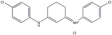 4-chloro-N-[3-(4-chloroanilino)-2-cyclohexenyliden]benzenaminium chloride 구조식 이미지