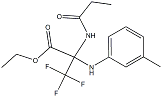 ethyl 3,3,3-trifluoro-2-(propionylamino)-2-(3-toluidino)propanoate Structure