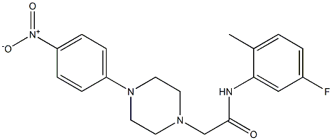 N-(5-fluoro-2-methylphenyl)-2-[4-(4-nitrophenyl)piperazino]acetamide Structure