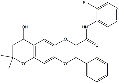 N1-(2-bromophenyl)-2-{[7-(benzyloxy)-4-hydroxy-2,2-dimethyl-3,4-dihydro-2H- chromen-6-yl]oxy}acetamide 구조식 이미지