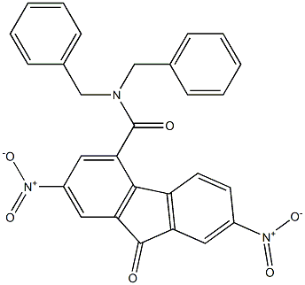 N4,N4-dibenzyl-2,7-dinitro-9-oxo-9H-fluorene-4-carboxamide 구조식 이미지