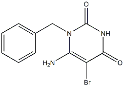 6-amino-1-benzyl-5-bromo-1,2,3,4-tetrahydropyrimidine-2,4-dione 구조식 이미지