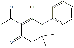 3-hydroxy-5,5-dimethyl-4-phenyl-2-propionyl-2-cyclohexen-1-one 구조식 이미지