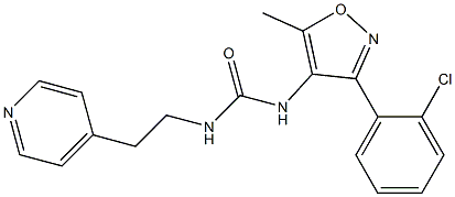 N-[3-(2-chlorophenyl)-5-methylisoxazol-4-yl]-N'-[2-(4-pyridyl)ethyl]urea 구조식 이미지