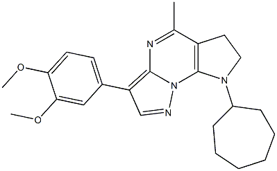 8-cycloheptyl-3-(3,4-dimethoxyphenyl)-5-methyl-7,8-dihydro-6H-pyrazolo[1,5-a]pyrrolo[3,2-e]pyrimidine Structure