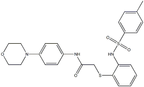 2-[(2-{[(4-methylphenyl)sulfonyl]amino}phenyl)sulfanyl]-N-(4-morpholinophenyl)acetamide 구조식 이미지