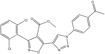 methyl 5-[1-(4-acetylphenyl)-1H-1,2,3-triazol-4-yl]-3-(2,6-dichlorophenyl)-4-isoxazolecarboxylate Structure