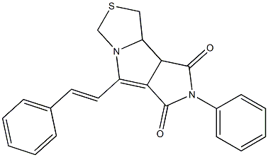 7-phenyl-5-[(E)-2-phenylethenyl]tetrahydropyrrolo[3',4':3,4]pyrrolo[1,2-c][1,3]thiazole-6,8(1H,7H)-dione 구조식 이미지