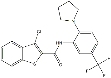 N2-[2-tetrahydro-1H-pyrrol-1-yl-5-(trifluoromethyl)phenyl]-3-chlorobenzo[b]thiophene-2-carboxamide Structure