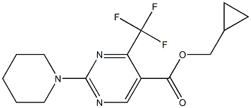 cyclopropylmethyl 2-piperidino-4-(trifluoromethyl)pyrimidine-5-carboxylate Structure