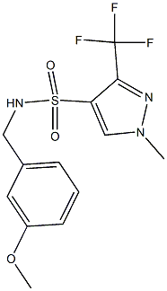 N4-(3-methoxybenzyl)-1-methyl-3-(trifluoromethyl)-1H-pyrazole-4-sulfonamide 구조식 이미지