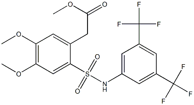 methyl 2-(2-{[3,5-bis(trifluoromethyl)anilino]sulfonyl}-4,5-dimethoxyphenyl)acetate Structure