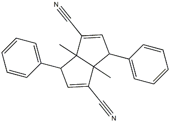 3a,6a-dimethyl-3,6-diphenyl-3,3a,6,6a-tetrahydropentalene-1,4-dicarbonitril e 구조식 이미지