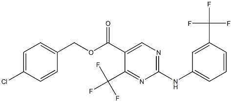 4-chlorobenzyl 4-(trifluoromethyl)-2-[3-(trifluoromethyl)anilino]pyrimidine-5-carboxylate Structure