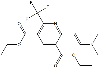 diethyl 2-[2-(dimethylamino)vinyl]-6-(trifluoromethyl)pyridine-3,5-dicarboxylate 구조식 이미지