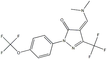 4-[(dimethylamino)methylene]-2-[4-(trifluoromethoxy)phenyl]-5-(trifluoromethyl)-2,4-dihydro-3H-pyrazol-3-one Structure